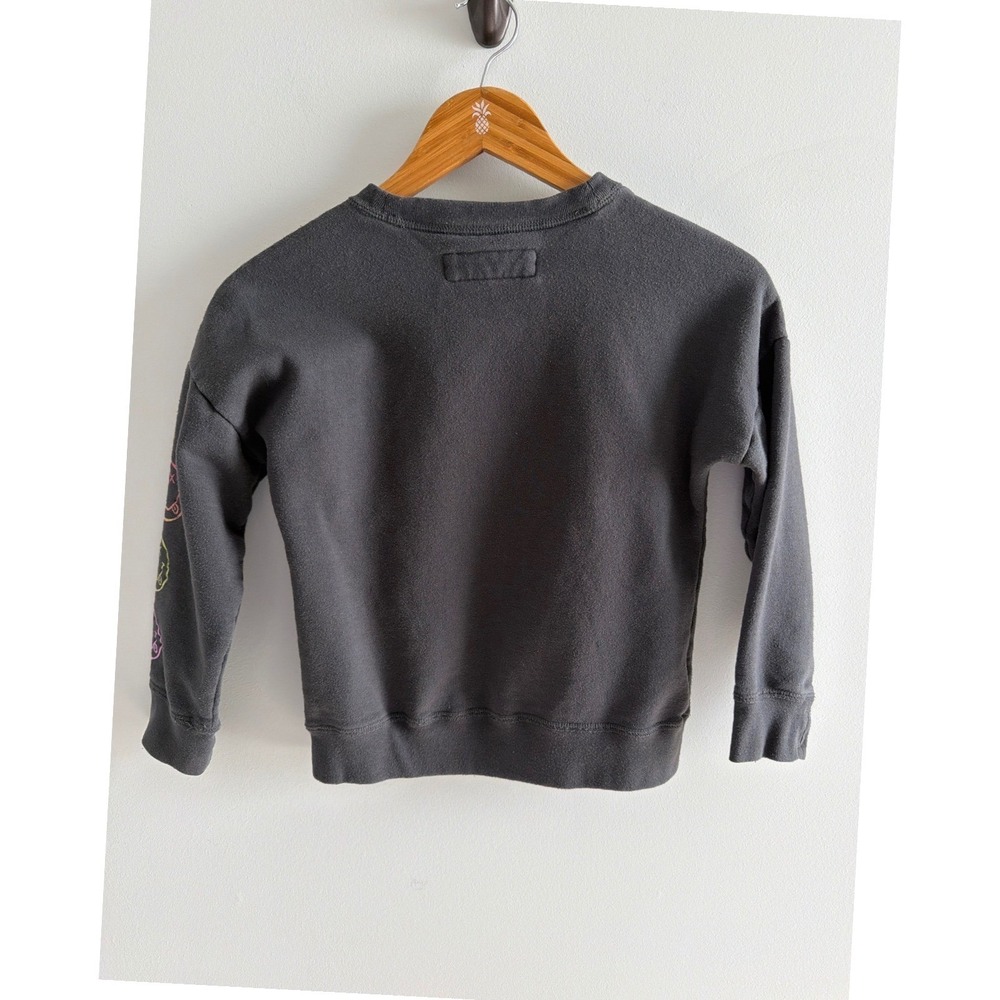 Abercrombie Kids Nirvana Smiley Face Graphic Sweatshirt Black Gray Size 7/8 - Picture 3 of 10